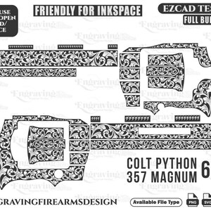 Colt Python 357 6-Inch SVG Design: Laser Cut Engraving Files