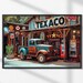 Vintage Texaco Gas Station Print, Rustic Old Truck Wall Art, Retro ...