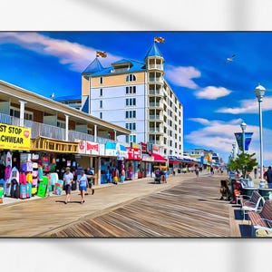 Ocean City Boardwalk Print: Maryland Beach Scene, Summer Memories