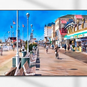 Ocean City Boardwalk Print: Nostalgic Maryland Beach Scene