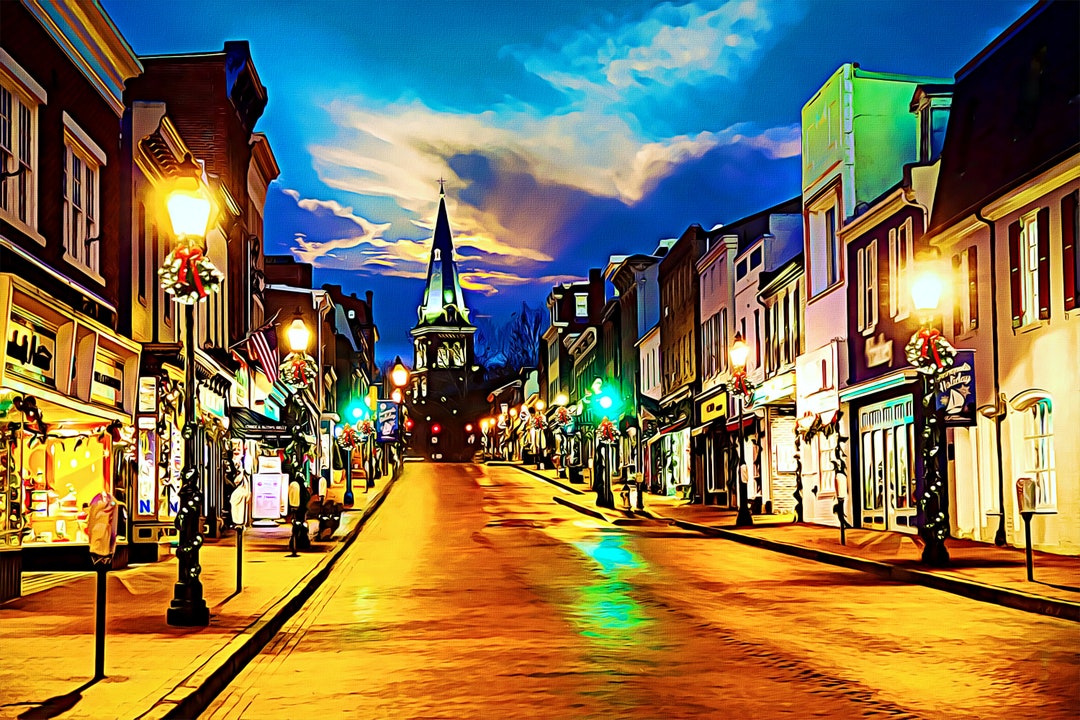 Main Street Annapolis Annapolis Poster Maryland Print Etsy