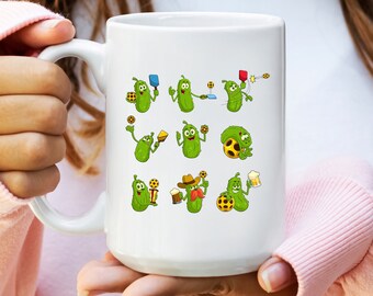 Cartoon Pickleball Coffee Mug: Funny Sports Lover Gift