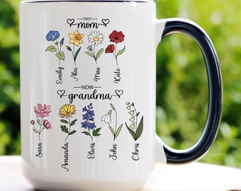 Taza del Día de las Madres Mes de Nacimiento Personalizado Taza de Flores de Nacimiento Taza del Jardín de la Abuela Taza del Jardín de la Mamá Regalo del Día de la Madre para la Abuela Mamá Regalo de Cumpleaños