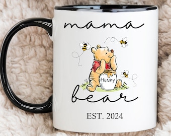 Personalized Mom Mug Custom Mama Bear Mug Mama EST Mothers Day Mug New Mama Gift for Mother's Day Winnie Adult Mug Pooh Bear Baby ShowerGift