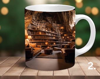 Book Lover Coffee Mug: Librarian Gift, Cozy Library Design