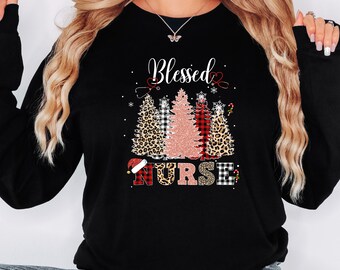Sjuksköterska jultröja, julsjuksköterska skjorta, julklapp, jul unisex skjorta, sjuksköterska rund halströja, sjuksköterska julklapp