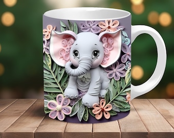 Coffee Mug, Elephant Lover Mug, Christmas Gift, Gift Idea, Elephant Mug, Gift for Men, Gift for Women, Cute Mug