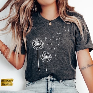 Dandelion Shirt, Wildflower Shirt, Floral Shirt, Trending Women Shirt, Boho Windflower Shirt, Gardening Top. Mom&#39;s Day Gift