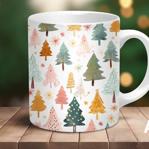 Christmas Mug, Christmas Gift, Christmas Tree Mug, Cute Christmas Mug, Santa Mug, Xmas Mug, Best Friend Gift, Gift for Mom