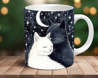 Cat Coffee Mug, Cat Coffee Cup, Cat Lovers Gift, Christmas Gift, Gift for Boyfriends Girlfriends, Valentin's Day Gift