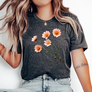 Watercolor Poppy Flowers T-shirt: Wildflower Graphic Tee
