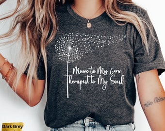 Dandelion Music Notes Shirt: Women's Boho Floral Tee