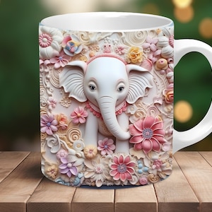 Elephant Coffee Mug, Coffee Cup, Elephant Lover Mug, Elephant Mug, Gift for Men, Gift for Women, Funny Cute Mug, Birthday Gift