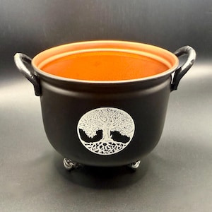 Tree of Life Metal Cauldron – Ritual Cauldron for Witchcraft, Pagan Altar & Spellwork
