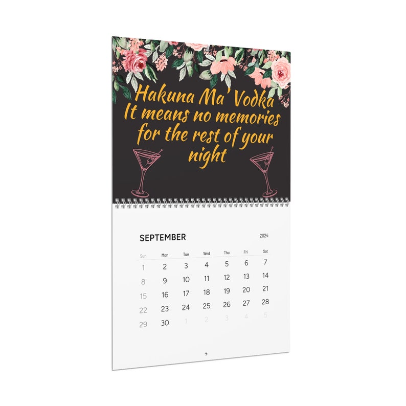 2025 Wall Calendar, Funny Drinking Calendar, Physical Wall Calendar for