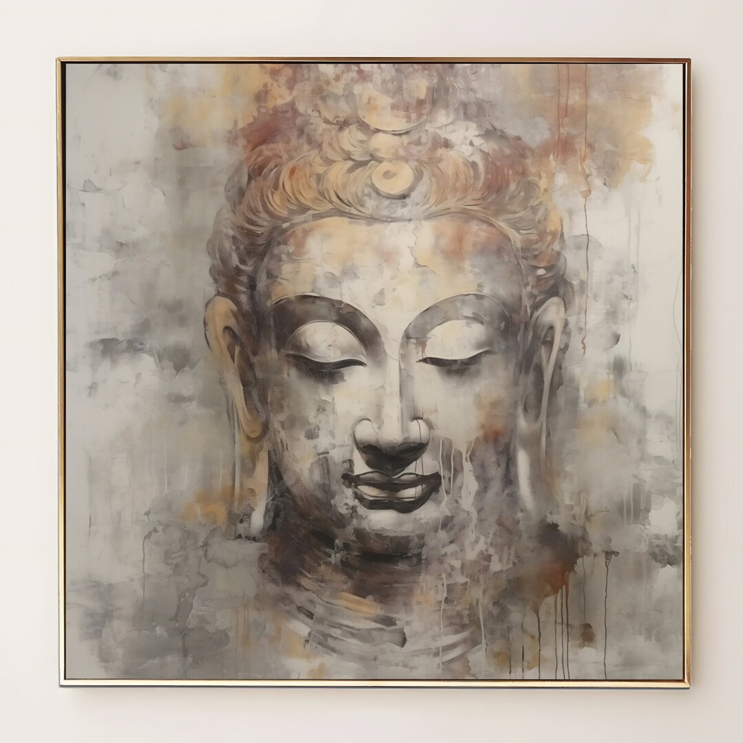 Zen Buddha Wall Art Meditative Painting Buddha Portrait Etsy