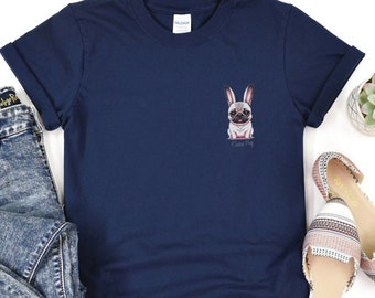 Easter Pug Shirt , Gift for Pug lover t-shirt, Cute dog tee, Pug Lover, Pug Gift, Pug Shirt, Pug Tee, Pug Clothing, Pug Mom, Pug Shirts,