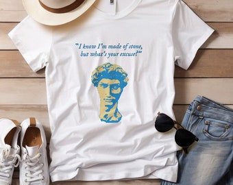 Funny Statue of David Shirt, Quirky Michelangelo Tee, Michelangelo Creation of Adam Shirt Italian Art TShirt Art Lover Gift Unisex T-Shirt