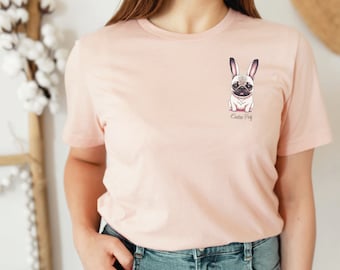 Easter Pug Shirt, Gift for Pug lover t-shirt, Cute dog tee, Gift for women, Pug mum tee, Unisex Tee, Pug Lover, Pug Gift, Pug Shirt, Pug Tee
