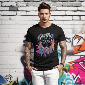 Artistic Streetwear, Popular Fashion, Cute Pug Tee Shirt