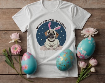 Personalized Easter Dog Shirt, Cute Easter Dog Relief Squad T-Shirt, Dog Lover Shirt, Retro Dog Lover Tee, Easter Themed Gift for Dog Lover