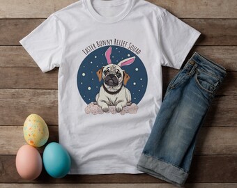 Easter Relief Dog T-Shirt, Custom Dog Tee Shirt, Cute Bunny Dog Shirt, Dog Shirts for Easter, Dog Lovers Easter Shirt, Girls Easter Gift