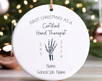Personalized Hand Therapist Ornament: Ceramic OT Gift