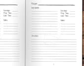 Printable Blank Recipe Book Interior: 8.5x11 PDF, Commercial Use (Digital Download)