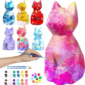 Paint Your Own Cat Lamp Art Kit, Night Light, Crafts for Teens Girls Boys,  Arts 