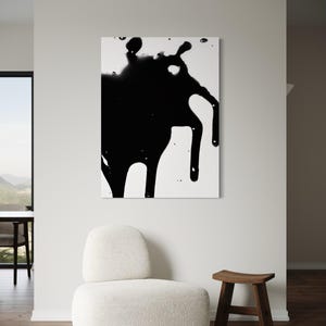 Abstract Dream Beast Print: Black and White Modern Art (Digital Download)