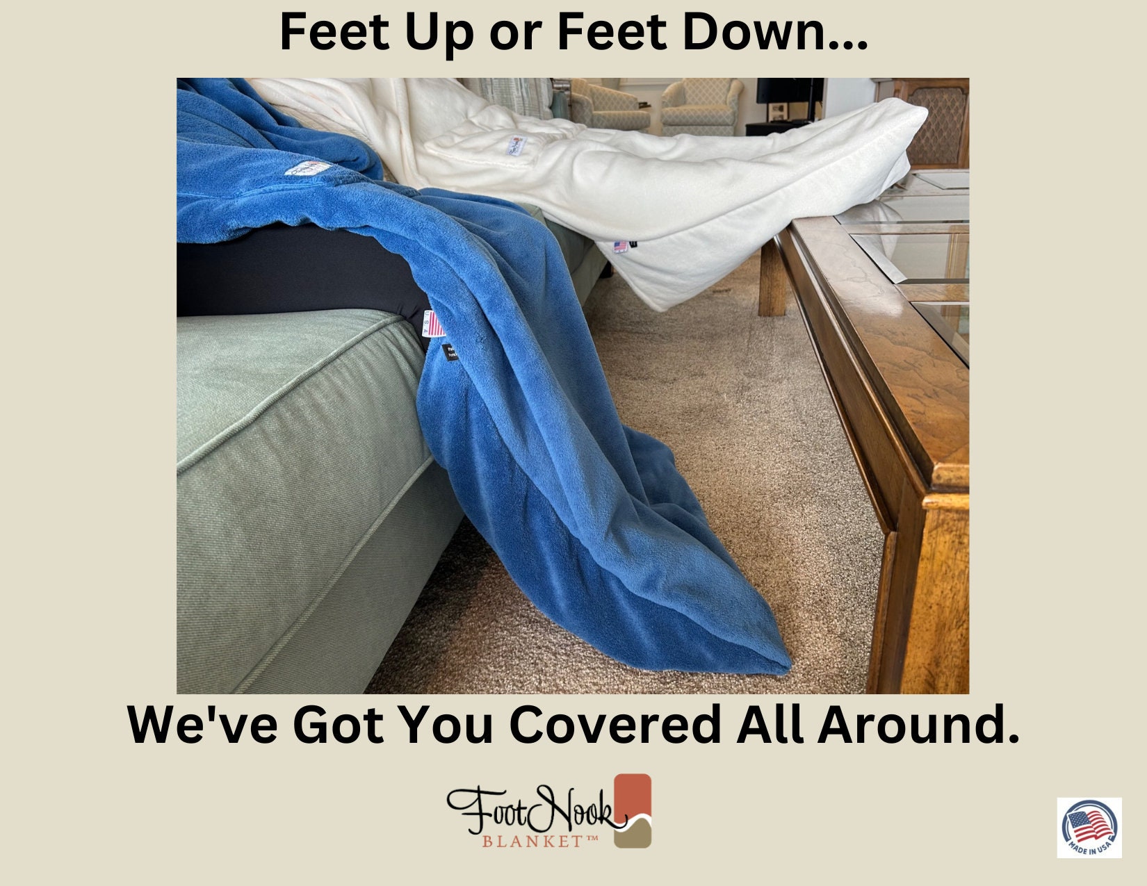 Cozy Cream Footnook Blanket Foot Pocket Blanket Etsy