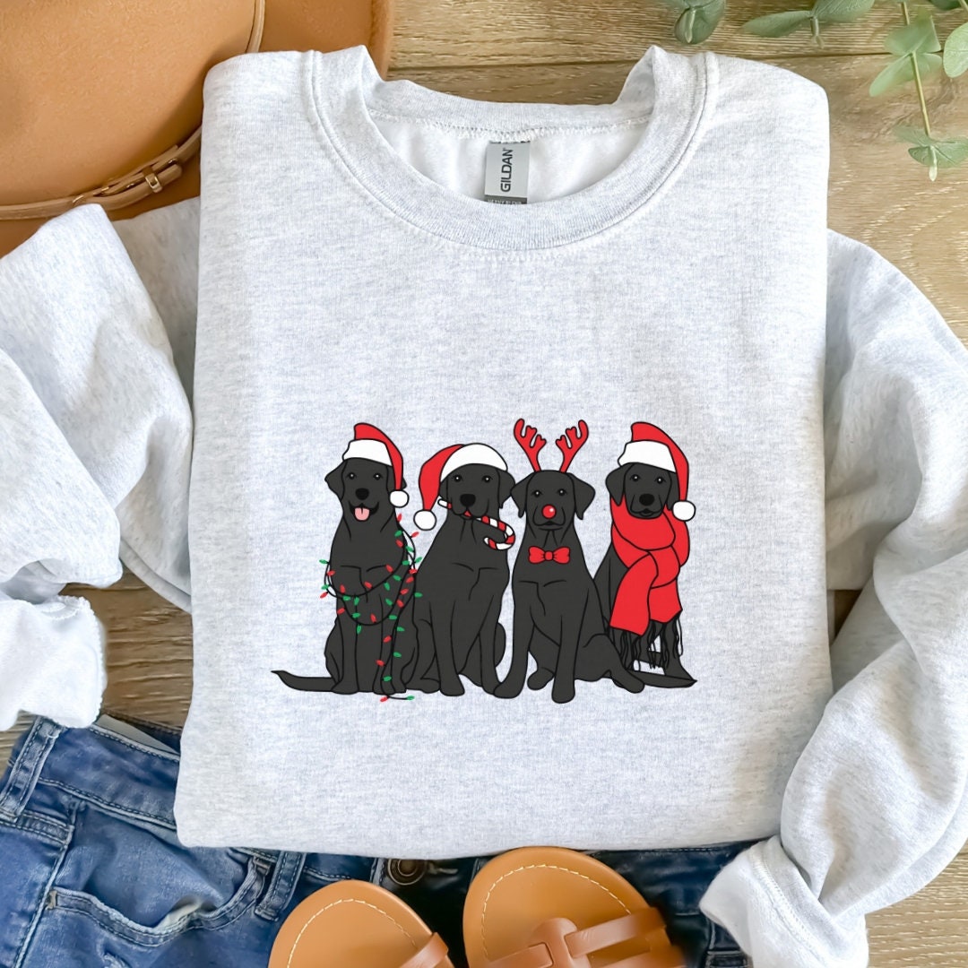 Christmas Black Lab Sweatshirt Black Labrador Labrador - Etsy