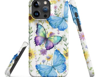 Snap case for iPhone® Butterflies and Sunflowers, cute iPhone case, gift for her,  Christmas gift,  iPhone accessories, phone case