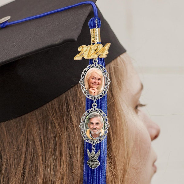 Ciondolo con nappa di laurea, ciondolo con foto di laurea, ciondoli per cappelli, nappa per berretto di laurea, nappa commemorativa di laurea, regalo di laurea per lei