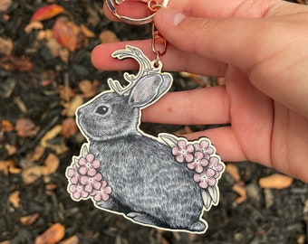 Jackalope Wooden Keychain | Responsibly Sourced Wood | Keychains | Accessories