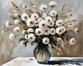 White Flowers | Digital Image by Metis Artist | Digital media | Ready to Print