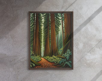 Cathedral Grove [Right] - A Framed Canvas of Cathedral Grove British Columbia by Indigenous Artist | Wall Art | Ready to Hang
