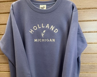 Holland Michigan Embroidery Crewneck