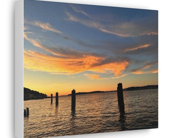 Canvas Gallery Wrap (Sunset over Water) - original art by Marybeth Gasman