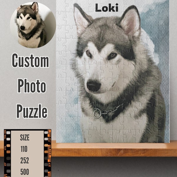 Pets photo Puzzle Customise with your pets photo Puzzle personalized for pet owner photo gift  puzzle personalized family gift pet portrait