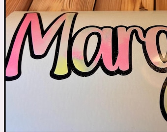 Custom Tie-Dye Name Decal: Glossy Vinyl Sticker