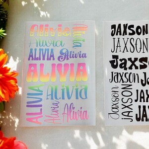 Personalized Vinyl Name Decal Sheets | Durable Custom Stickers for ...