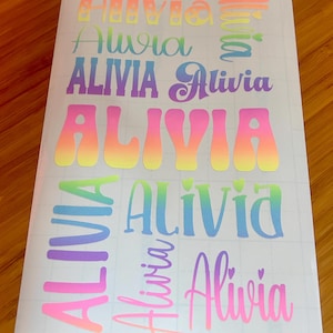 Personalized Vinyl Name Decal Sheets | Durable Custom Stickers for ...