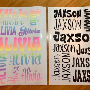 Personalized Vinyl Name Decal Sheets | Durable Custom Stickers for ...