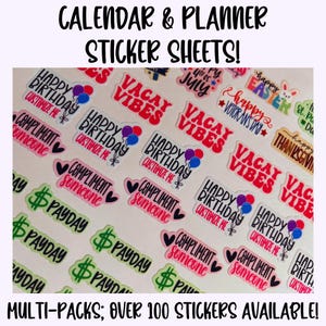 Holiday Journal Sticker Sheet: Calendar & Planner Stickers