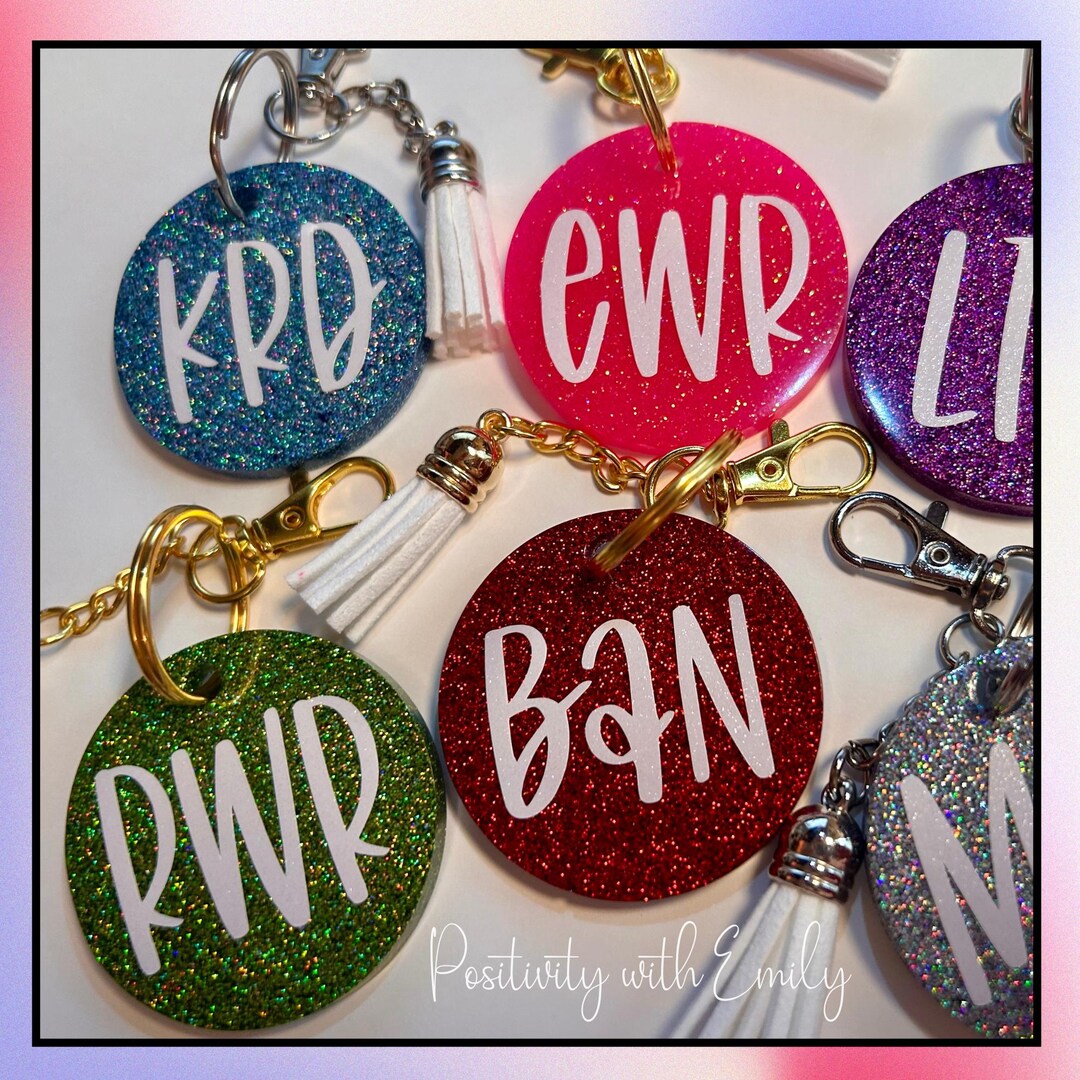 Secret N Keychain Personalized Neon Keychains | Custom Monogram Keychain for Bags, Keys ...