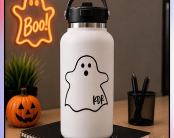 Ghost Monogram Decal: Personalized Halloween Vinyl Sticker