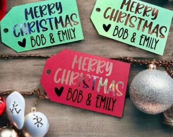 Personalized Rose Gold Foil Christmas Gift Tags – Holiday Present Labels