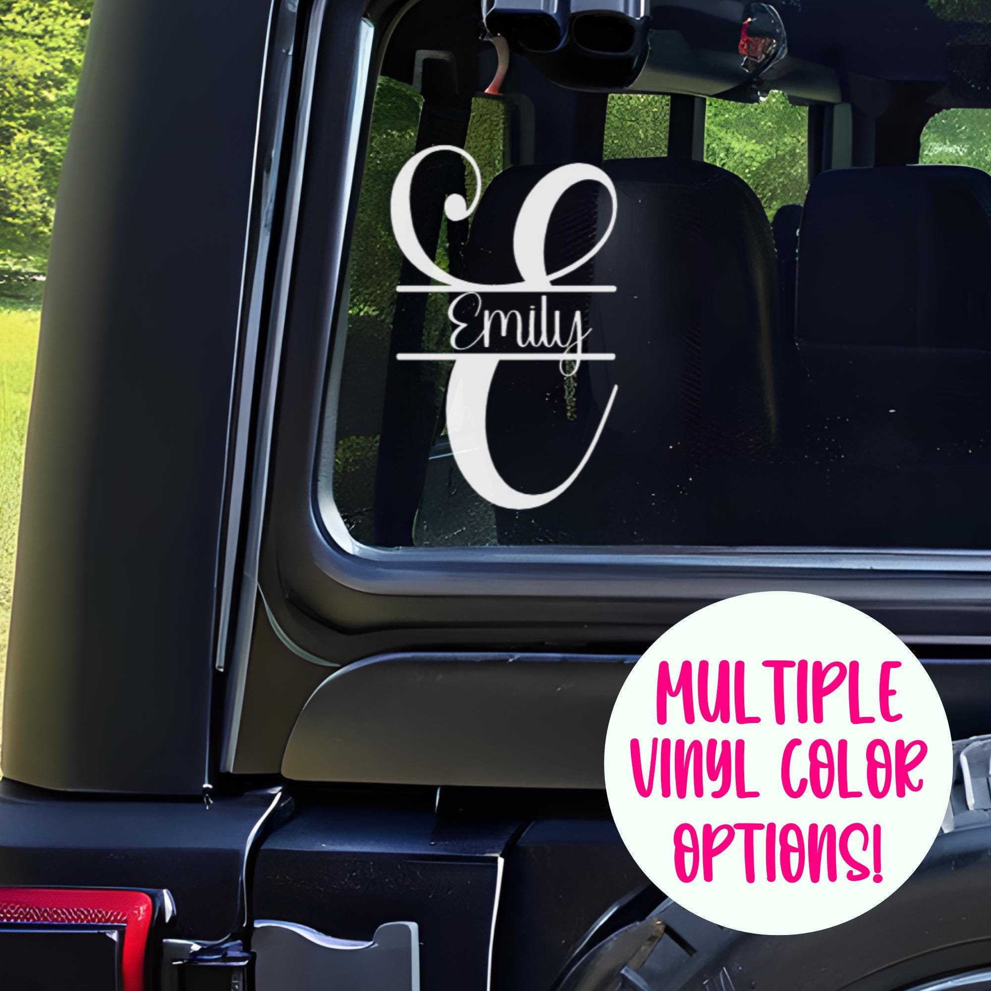 Custom Cursive Name Vinyl Decal | Personalized Monogram Initial Sticker ...