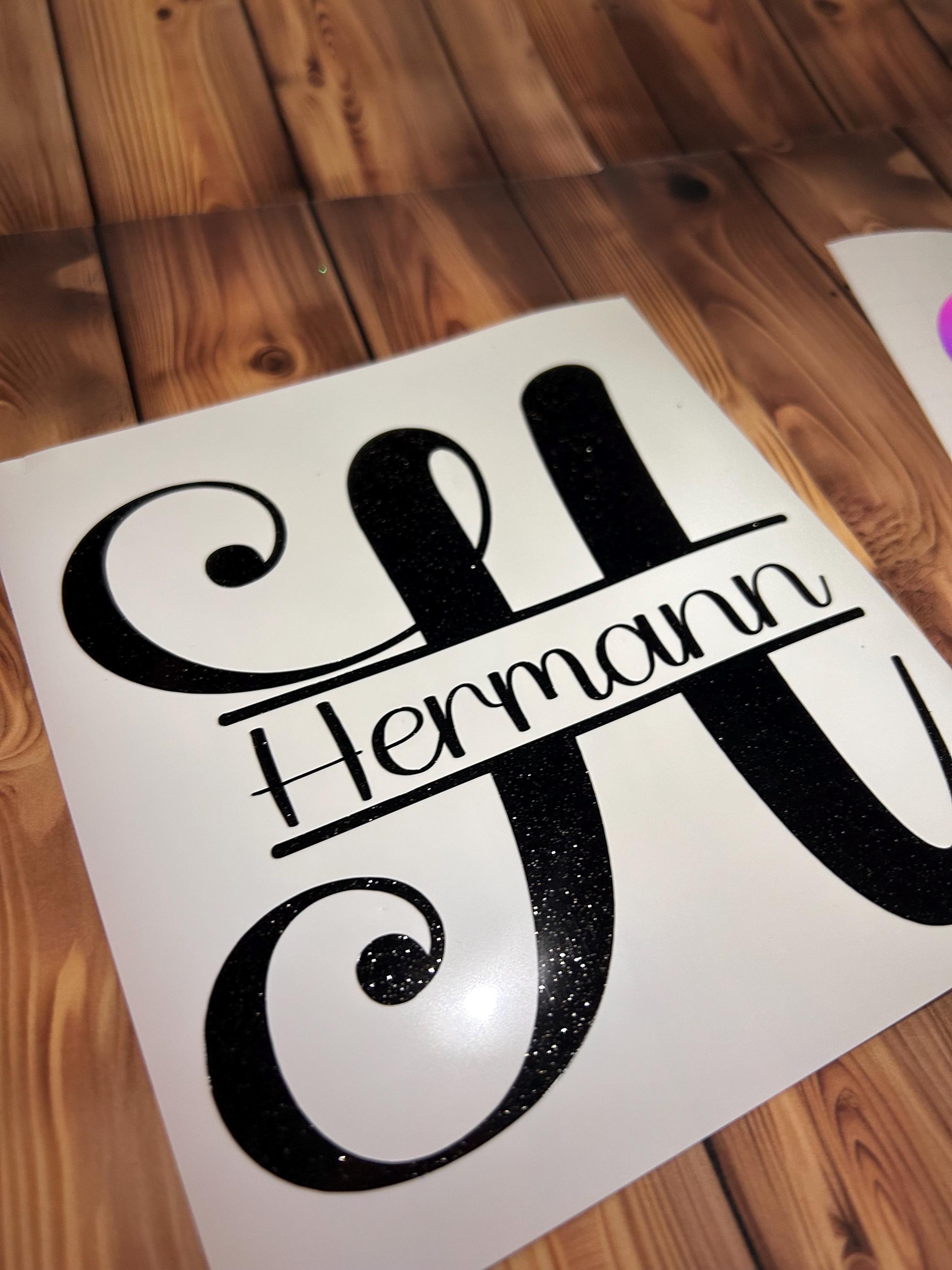 Sticker Cursive Name Custom Cursive Name Vinyl Decal | Personalized Monogram Initial Sticker ...